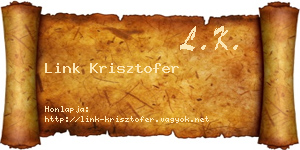 Link Krisztofer névjegykártya